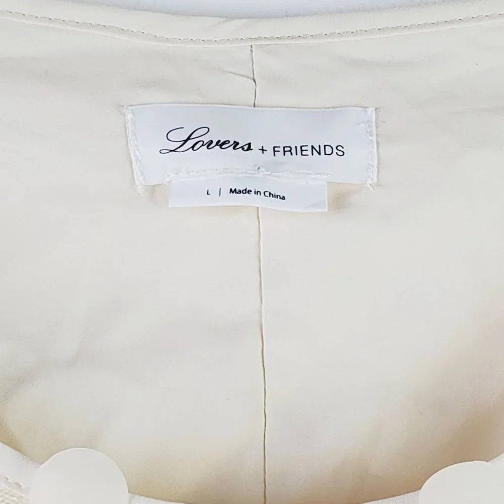 Lovers + Friends Gimme All the Deets Raine Crop Top Shell Beige Sz L